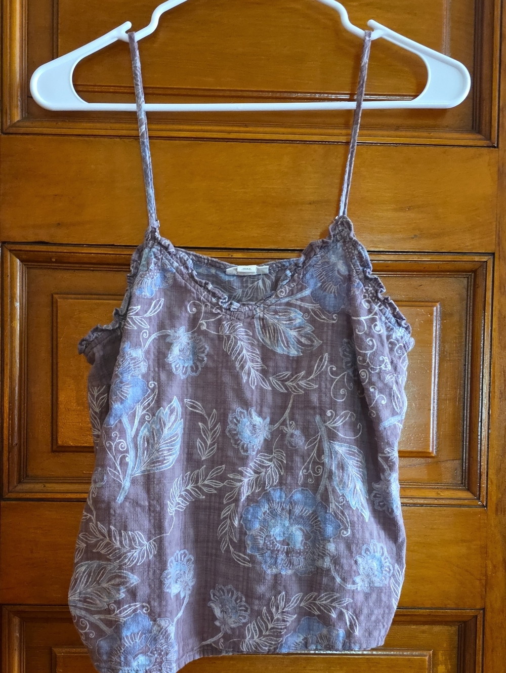 ANA Floral Spaghetti-Strap Tank Top - Lavender Brown